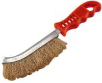 Extol Craft Drótkefe hajlított, műanyag nyél; rezezett, 24 cm, 30 mm szálhossz (960016)
