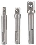 Extol Dugókulcs adapter készlet 3 db-os; 1 és 4" - 3 és 8" - 1 és 2", befogás: SDS Plus, Cr. V (8819695)