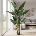  Planta artificiala Alocasia cu frunze late, 2 trunchiuri, 190 cm, verde (AT1CT-IM1P-PL1D-CY2109)