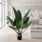  Planta artificiala Alocasia cu frunze late, 120 cm, verde, ghiveci inclus (AT1CT-IM1P-PL1D-CY1102)