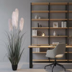  Planta artificiala decorativa din iarba si stuf, 240 cm, 5 fire, verde-gri (AT1CT-IM1P-PL1D-SSPZ/413)