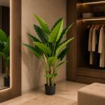  Planta artificiala Alocasia decorativa, 3 tulpini, 160 cm, verde (AT1CT-IM1P-PL1D-JY3106)