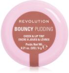 Revolution Bouncy Pudding Lip & Cheek multifunkcionális smink ajkakra és arcra árnyalat Hazy Nude 6 g