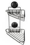 Compactor Bestlock Black Fürdőszobai sarokpolc, 2 szintes, fúrás nélkül, akár 12 kg teherbírás (RAN9779)