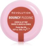 Revolution Bouncy Pudding Lip & Cheek multifunkcionális smink ajkakra és arcra árnyalat Peach Veil 6 g