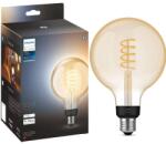 Philips Bec LED inteligent vintage Philips Hue Filament Glob, Bluetooth, Zigbee, G125, E27, 7W (40W), 550 lm, lumina alba (2200-4500K), 125 mm