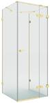 NEW TRENDY Eventa Gold Brushed cabină de duș 120x100 cm dreptunghiular auriu periat/sticlă transparentă EXK-8367 (EXK8367)