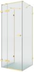 NEW TRENDY Eventa Gold Brushed cabină de duș 100x100 cm pătrat auriu periat/sticlă transparentă EXK-8360 (EXK8360)