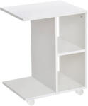 ModernHOME Măsuță de cafea, ModernHome PJJCFT0060, alb, 45 x 35 cm, dreptunghiulară, înălțime: 58 cm, 3 niveluri, 4 rafturi, blat din PAL cu acoperire melaminată Masa de cafea