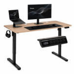 ModernHOME Birou de calculator, ModernHome JSD-B5-1-15, stejar deschis, 120 x 60 cm, înălțime reglabilă electric 72-118 cm, din lemn și metal, sarcină maximă: 70 kg