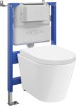 Mexen Rico set WC îngropat cu cadru pneumatic Tex Air XS-F cu vas WC Tornado și capac cu închidere lentă, alb (610830720200TA)