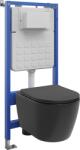 Mexen Carmen set incastrat WC cadru Tex Slim cu vas WC și capac cu închidere lentă, negru mat - 610030881085 (610030881085)