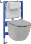 Mexen Lena set WC încastrat cu cadru pneumatic Tex Air XS-F cu vas WC și capac cu închidere lentă, gri deschis mat (610830224061A)