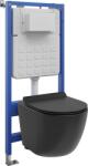 Mexen Lena set wc încastrat cadru pneumatic Tex Air Slim cu vas WC și capac cu închidere lentă, negru mat - 610030220185A (610030220185A)