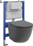 Mexen Lena set incastrat WC cu cadru pneumatic Tex Air XS-F cu vas WC și capac cu coborâre lentă, gri mat închis (610830224071A)