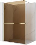 Mexen Kioto+ perete de duș cu raft Walk-in 130 x 200 cm, bronz 8 mm, auriu - 800-130-121-50-32 (800-130-121-50-32)