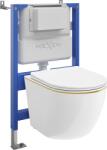 Mexen Lena set încastrat WC cu cadru pneumatic Tex Air XS-F cu vas WC și capac cu cădere lentă, alb/auriu - 610830224005A (610830224005A)