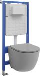 Mexen Lena set îngropat WC cadru pneumatic Tex Air Slim cu vas WC și capac cu închidere lentă, gri deschis mat (610030224061A)