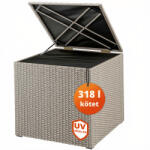 CASARIA RICCO polyrattan tárolódoboz, 318L, 75x75x70 cm, krémszínű Casaria
