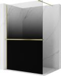 Mexen Kioto+ perete de duș cu raft Walk-in 120 x 200 cm, ombre negru 8 mm, auriu periat - 800-120-121-55-76 (800-120-121-55-76)