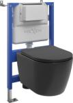 Mexen Carmen set încastrat WC cadru pneumatic Tex Air XS-F cu vas WC Tornado și capac cu închidere lentă, negru mat (610830881085TA)