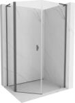 Mexen Mist L cabină de duș pentagonală asimetrică cu uși batante 80x100 cm transparent gri armă periat (8A8L-080-100-66-00)