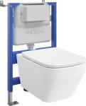 Mexen Riva set WC încastrat cadru pneumatic Tex Air XS-F cu vas WC Tornado și capac cu închidere lentă, alb - 610830630200TA (610830630200TA)