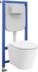 Mexen Rico set încastrat WC cadru Tex E cu vas WC și capac cu coborâre lentă, alb - 610930720300 (610930720300)