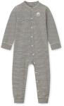 Liewood bébi rugdalózó pamut elasztánnal Birk Grow Striped Pyjamas Jumpsuit - sötétkék 50-56