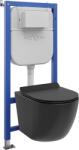 Mexen Lena set încastrat WC cu cadru pneumatic Tex Air E cu vas WC și capac cu închidere lentă, negru mat - 610930220185A (610930220185A)