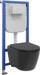 Mexen Carmen set incastrat WC cadru pneumatic Tex Air E cu vas WC Tornado și capac cu închidere lentă, negru mat (610930881085TA)