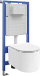 Mexen Sofia set încastrat WC, cadru pneumatic Tex Air Slim cu vas WC Tornado și capac cu închidere lentă, alb (610030540500TA)
