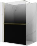 Mexen Kioto+ zuhanyfal polccal Walk-in 90 x 200 cm, fekete ombre 8 mm, arany - 800-090-121-50-76 (800-090-121-50-76)
