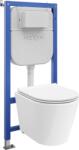 Mexen Rico WC falba alatti készlet Tex Air E pneumatikus tartókerettel, WC-csészével és lassan záródó deszkával, fehér (610930720500A)