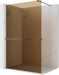 Mexen Kioto+ zuhanyfal polccal, Walk-in 90 x 200 cm, 8 mm bronz, kefefényszürke - 800-090-121-66-32 (800-090-121-66-32)