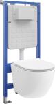 Mexen Lena Tex Air Slim pneumatikus WC-tartály szett beépített tartállyal és lassan záródó WC-ülőkével, fehér (610030220500A)
