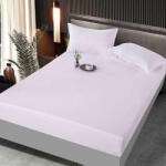 Jojo Home Husa de pat cu elastic damasc satinat, alba, 160x200cm-D117 (D117)
