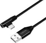 LogiLink Cablu USB 2.0 A mufa - USB Type C mufa in unghi 1m negru LOGILINK CU0138 (CU0138)