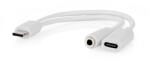 Nedis Adaptor PROFESIONAL USB type C tata - USB-C mama Jack 3.5 mm mama casti 10cm alb Nedis CCGB64922WT01 (CCGB64922WT01)