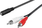 Goobay Cablu RCA mufa tata x2 - Jack 3.5 mm 3 pini mama 1.4m Goobay (50442) - balutatech