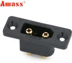 AMASS Soclu alimentare DC XT90 tata pe panou 2 pini lipire 30A 500V negru AMASS XT90E-M (XT90E-M) - balutatech
