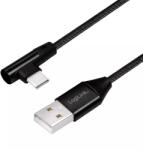 LogiLink Cablu USB 2.0 A mufa tata - USB Type C mufa tata in unghi 0.3m LOGILINK CU0137 (CU0137)