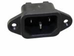 ADAM TECH Conector alimentare PC AC C14 (E) tata 10A-250VAC montare pe panou lipire ADAM TECH IEC-A-3 (IEC-A-3)