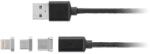 Krüger&Matz Cablu USB magnetic micro USB Lightning 1m negru KrugerMatz (15977)