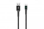 Well Cablu de date si incarcare USB Type C 1m Well indicator incarcare 3A negru (18767)