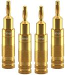 clicktronic Set 4 mufe Banana 4mm Premium Clicktronic pentru cablu 6.0mm2 Conexiuni Audio de Inalta Calitate 53983 (21934)