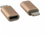GOLF Adaptor conector mama Micro USB - iPhone Ligtning tata auriu Golf (18657)
