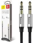 Baseus Cablu audio Baseus Yiven CAM30-CS1 stereo Jack 3.5 mm tata-tata conectori auriti 1.5m argintiu+negru (CAM30-CS1)