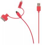 Valueline Cablu alimentare si sincronizare rosu USB 2.0 - micro USB +adaptor lightning +Apple Dock 30pini 1m cupru Valueline (VLMP39410R1.00) - balutatech