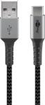 Goobay Cablu de date si incarcare USB type C 1m 3A gri argintiu textil flexibil Goobay 49296 (49296)